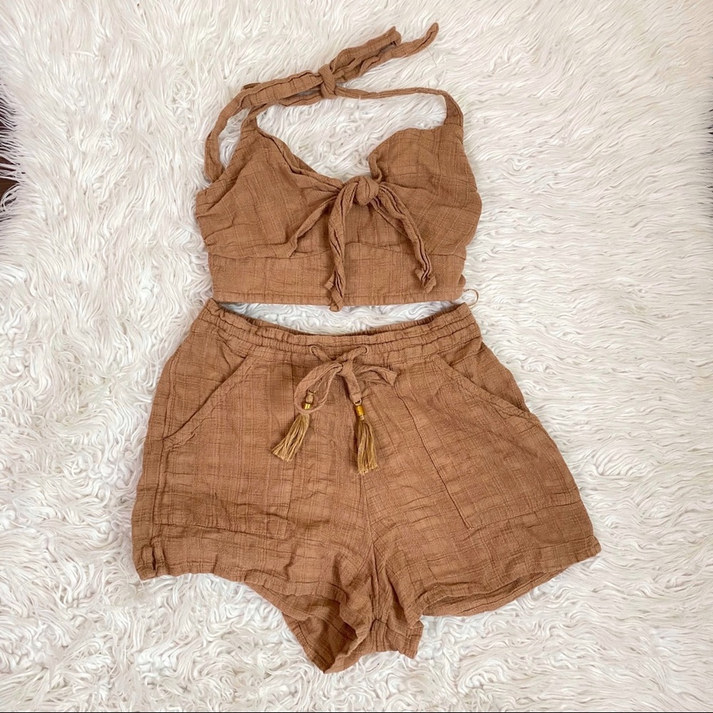 l*space Rust Tie-Front Crop Top - Picture 4 of 8